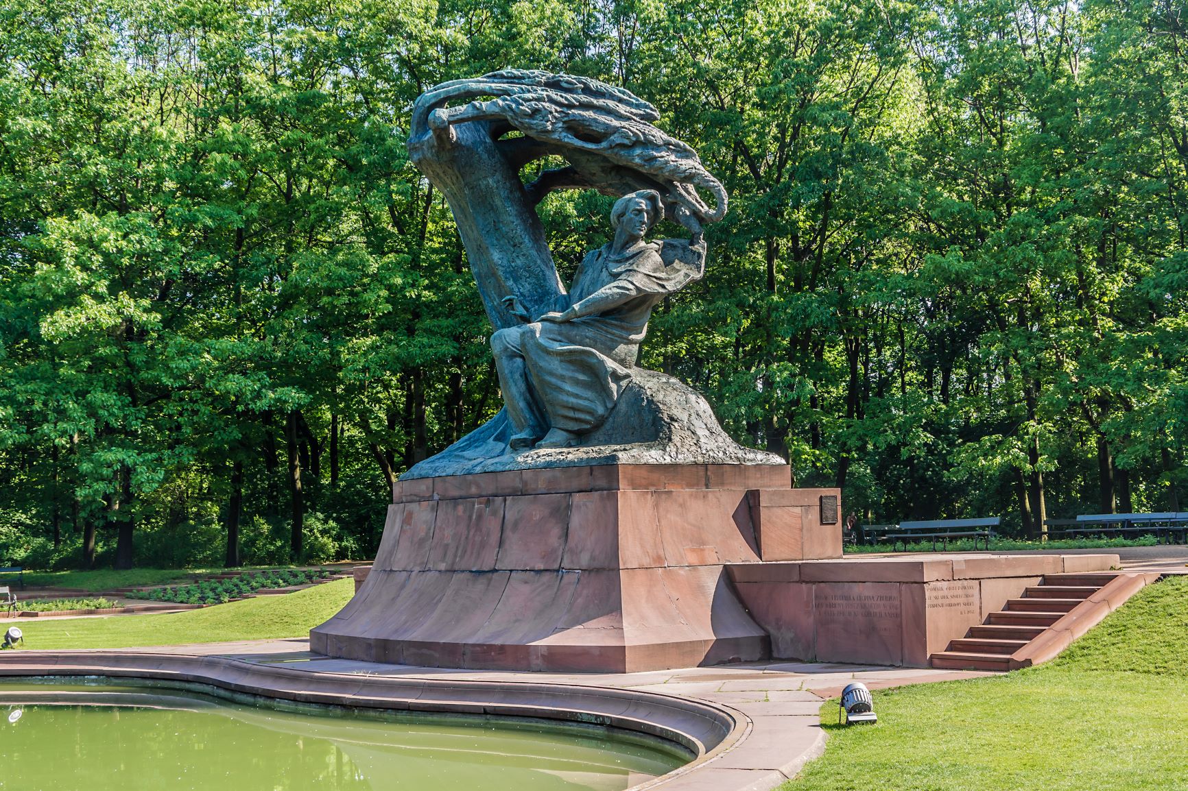 KNMtravel DMC, Polonia, Varsovia, estatua Chopin, parque Lazienki